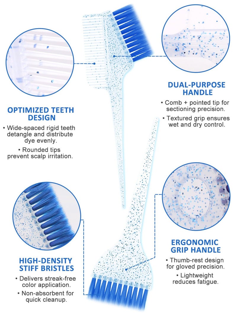 YOOVR 19PCS Hair Bleach Dye Kit with Hair Dye Brush and Bowl Whisk Hair Clips Protective Gear Set, Ideal for Hair Bleaching Coloring Highlighting, Essential Salon Supplies for Home Use (Blue) - Image 3